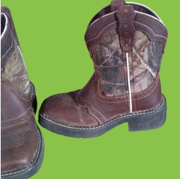 Justin Real Tree Camo Kid cowboy boots size 2 - Picture 8 of 8